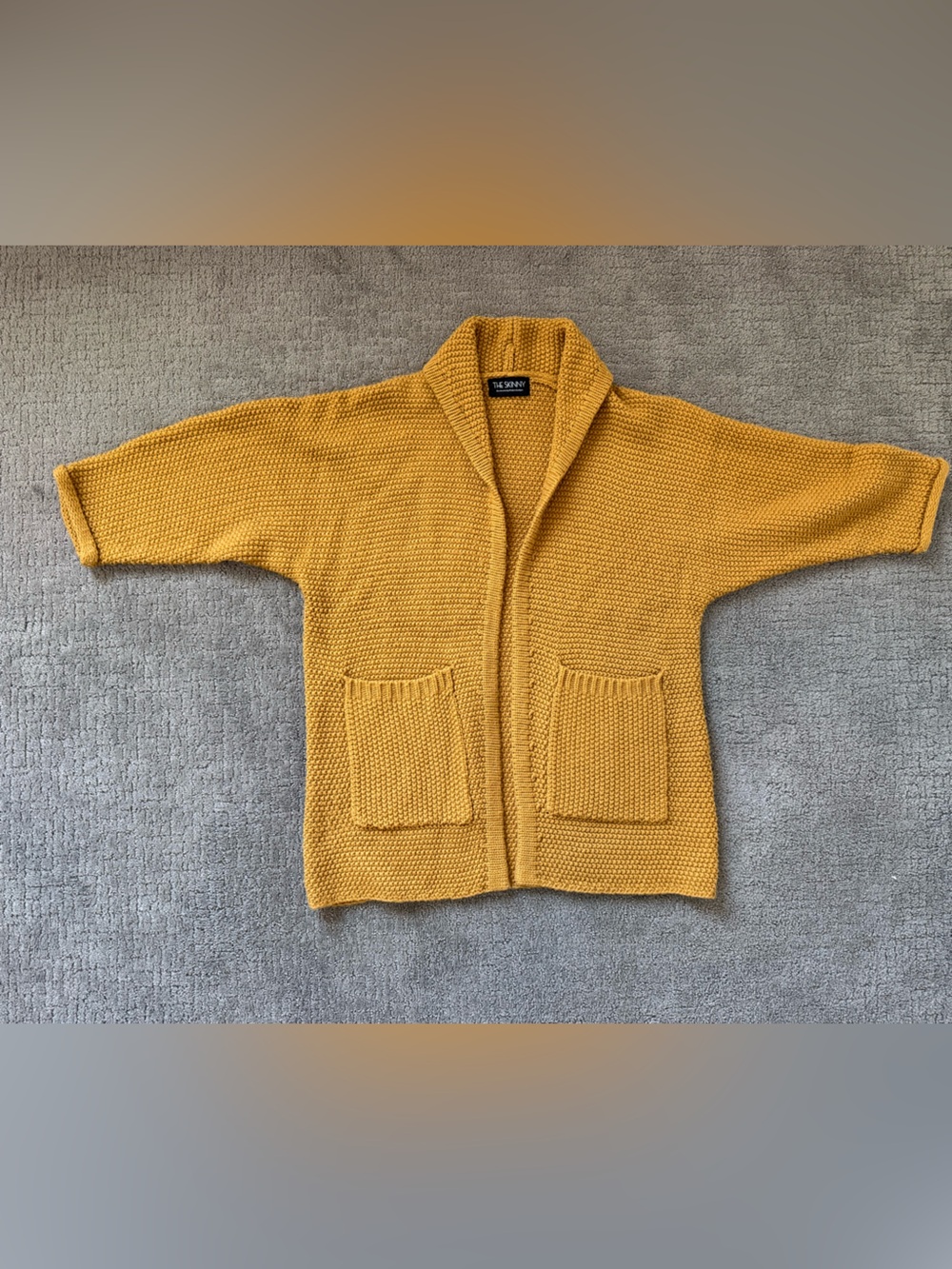 EUC Shop The Skinny Erin Boyfriend Cardigan in Mustard